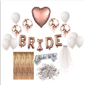 Rose gold bridal shower set